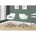 Gfancy Fixtures 29 in. White Leather Look Foam MDF & Metal Office Chair with a Lift Base GF3086768